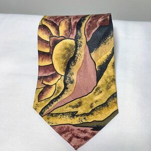 Meeting Street Mens Silk Tie Abstract Floral Pattern Hand Made unique‎